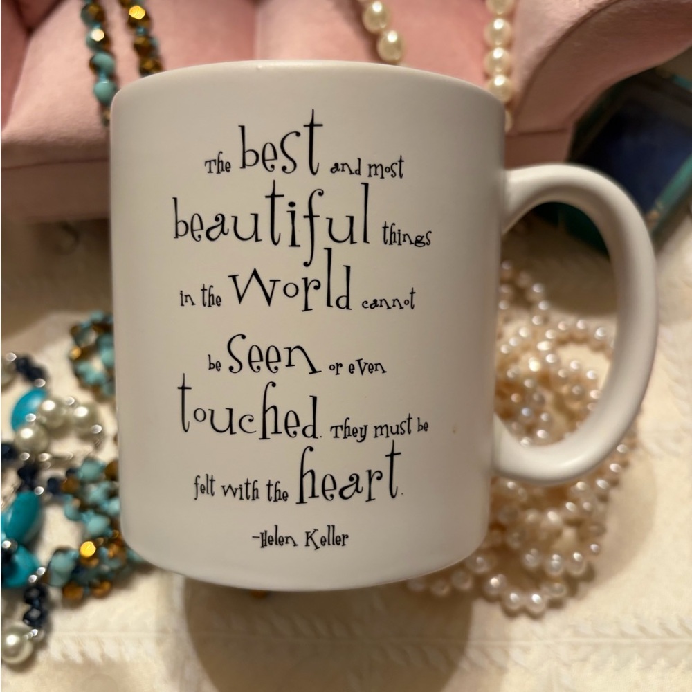 Inspirational White Mug Helen Keller Quote 2002